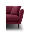 ECKSOFA  in Webstoff Bordeaux  196/304 cm  - Bordeaux/Schwarz, KONVENTIONELL, Textil/Metall (196/304cm) - Hom`in