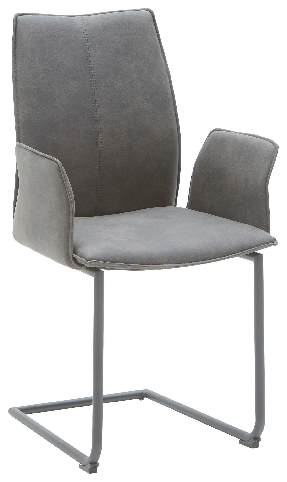 ARMLEHNSTUHL Eisen Mikrofaser  - Anthrazit/Schwarz, Design, Textil/Metall (46/93/57cm) - Dieter Knoll