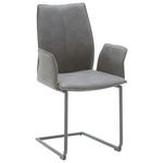 ARMLEHNSTUHL  in Eisen Mikrofaser  - Anthrazit/Schwarz, Design, Textil/Metall (46/93/57cm) - Dieter Knoll