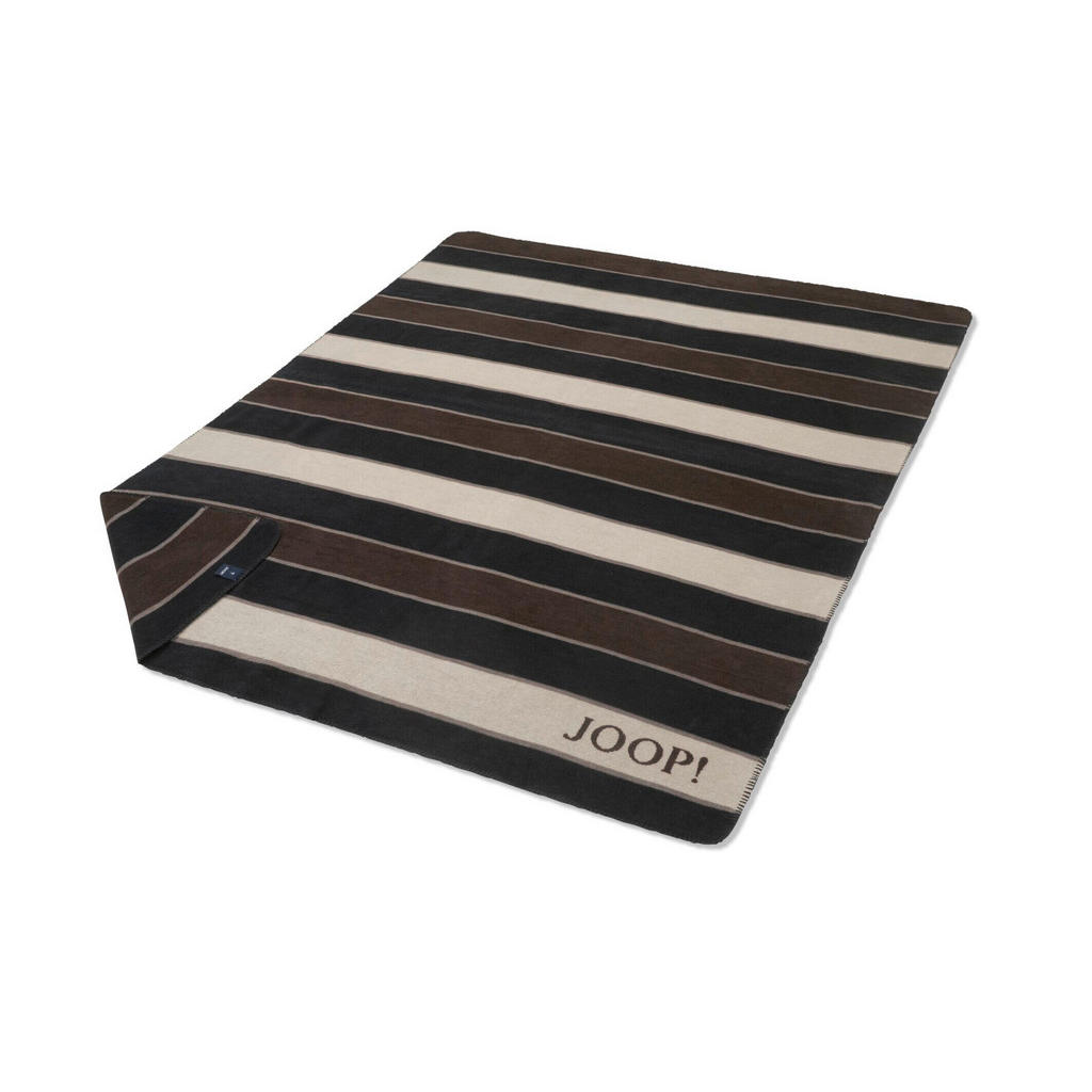 Thumbnail - Joop! Wohndecke Joop! HW 2025/26, Anthrazit, Schwarz, Ecru, Textil, Streifen, 150x200 cm, Kettelrand, Wohntextilien, Dec...