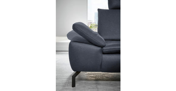 ECKSOFA Dunkelblau Mikrofaser  - Schwarz/Dunkelblau, Design, Textil/Metall (341/181cm) - Dieter Knoll