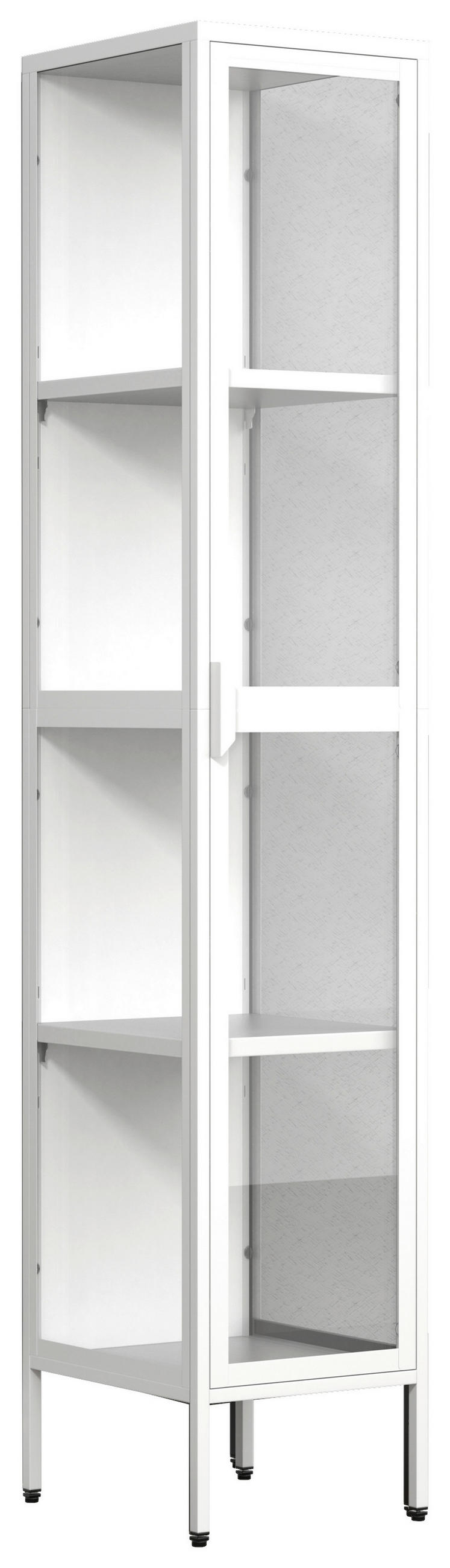 VITRINA 30/160/35 cm   - bijela/prozirno, Design, staklo/metal (30/160/35cm) - MID.YOU