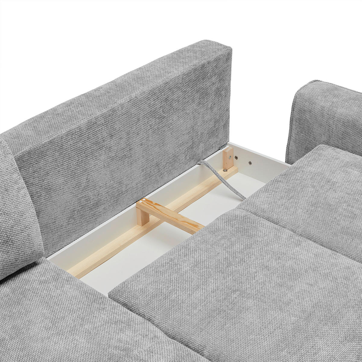 HÖRNSOFFA i vävt tyg ljusgrå  - ljusgrå/svart, Modern, metall/textil (164/255cm) - MID.YOU