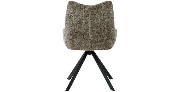 STUHL in Eisen Chenille Metall, Textil - Schwarz/Braun, Design, Textil/Metall (55/89/61cm) - Ambia Home