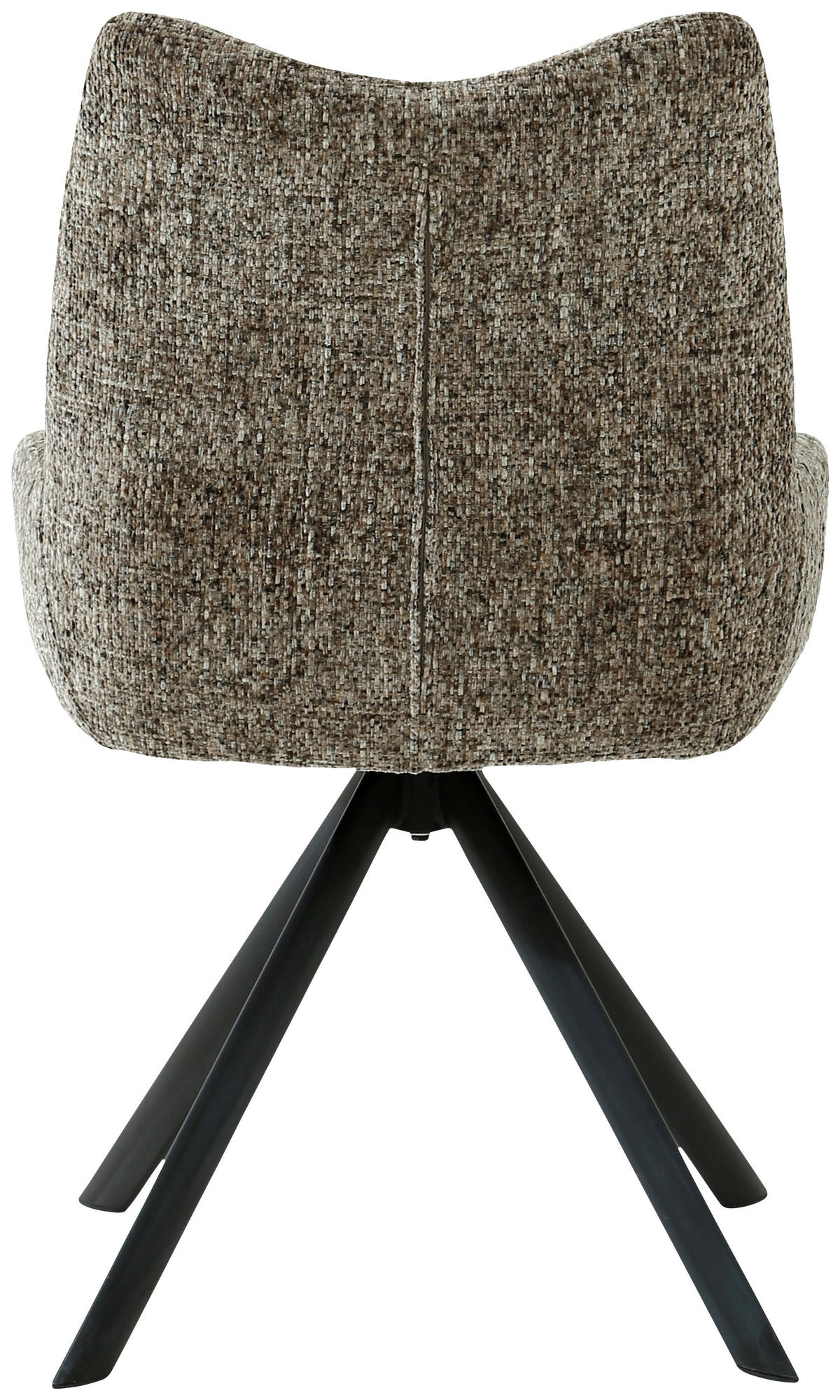 STUHL  in Eisen Chenille Metall, Textil  - Schwarz/Braun, Design, Textil/Metall (55/89/61cm) - Ambia Home