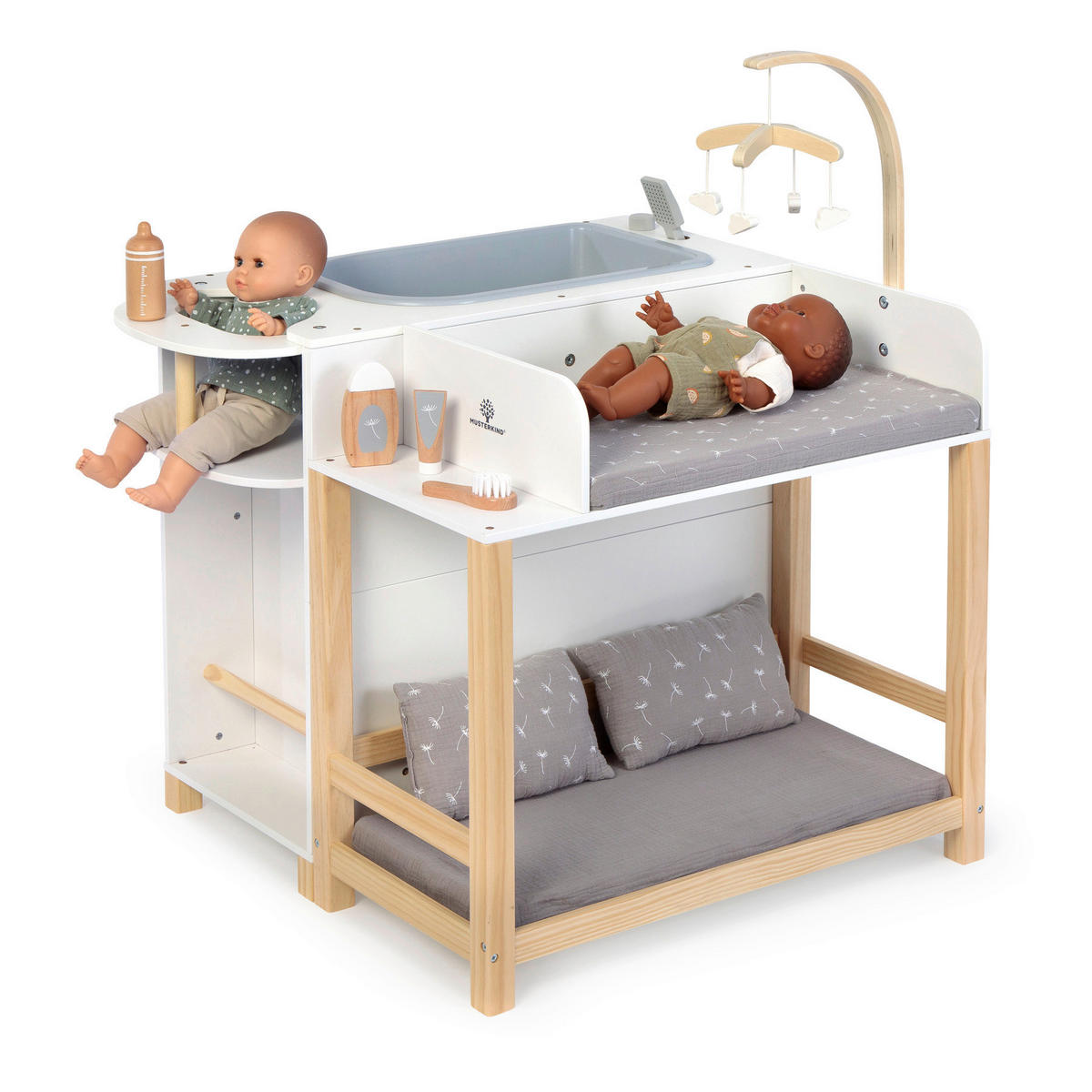 PUPPENWICKELKOMMODE VIOLA  - Naturfarben/Weiß, Basics, Holz/Holzwerkstoff (70/60/87cm) - MUSTERKIND