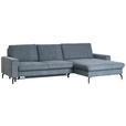 ECKSOFA in Cord, Velours Graphitfarben  - Schwarz/Graphitfarben, Design, Textil/Metall (302/180cm) - Venda