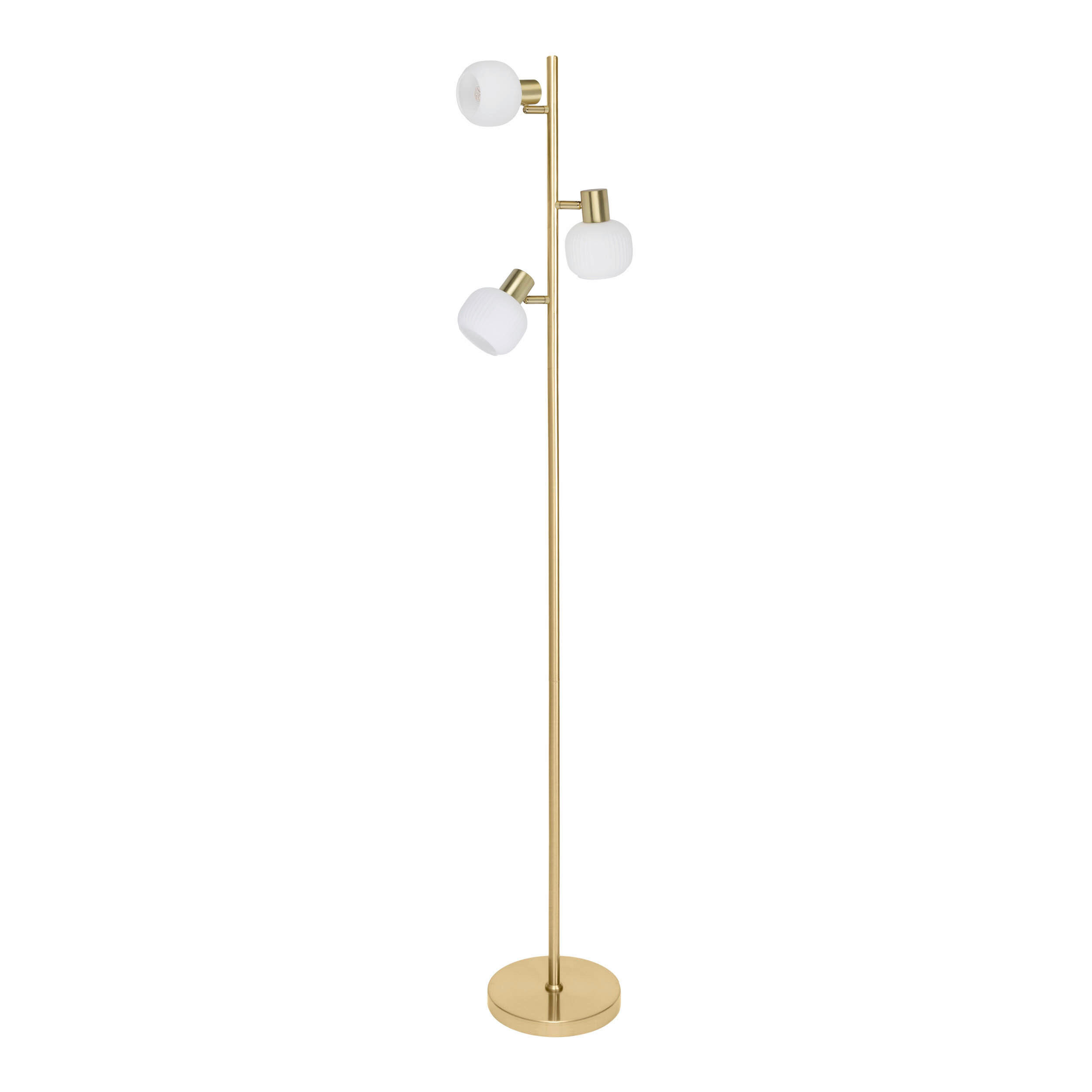 STEHLEUCHTE LEARTA 23/154 cm   - Messingfarben/Weiß, LIFESTYLE, Glas/Metall (23/154cm) - Näve