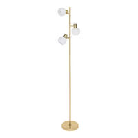 STEHLEUCHTE LEARTA 23/154 cm   - Messingfarben/Weiß, LIFESTYLE, Glas/Metall (23/154cm) - Näve