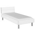 BETT 90/200 cm  in Weiß  - Alufarben/Weiß, Design, Holzwerkstoff/Metall (90/200cm) - Carryhome
