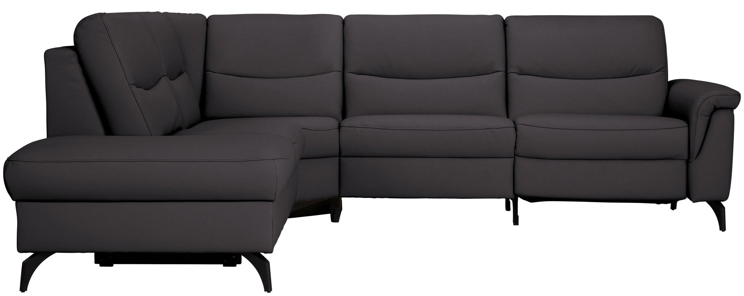 ECKSOFA  in Echtleder Schwarzbraun  249/280 cm  - Schwarzbraun/Anthrazit, Design, Leder/Metall (249/280cm) - Himolla Komfortklass