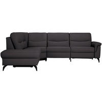 ECKSOFA in Echtleder Schwarzbraun  249/280 cm  - Schwarzbraun/Anthrazit, Design, Leder/Metall (249/280cm) - Himolla Komfortklass