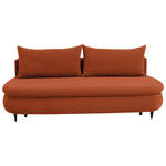 SCHLAFSOFA Simon Webstoff, Plüsch Rostfarben  inkl. Rückenkissen, Bettkasten, Schlaffunktion, Rücken echt  - Rostfarben/Schwarz, Design, Textil (213/89/105cm) - Novel