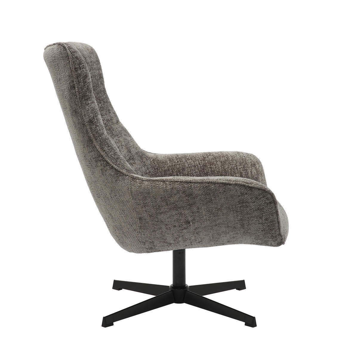 SESSEL in Chenille Dunkelgrau  - Dunkelgrau/Schwarz, MODERN, Textil/Metall (81/103/85cm) - Livetastic