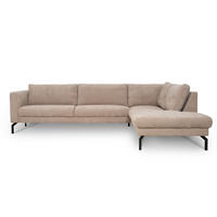 SOFFA i flatväv cappuccino  - cappuccino/svart, Klassisk, metall/trä (335/84/220cm) - Pure Home Comfort