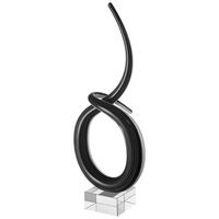 SKULPTUR - Schwarz/Weiß, Basics, Glas (17,5/8/42cm) - Ambia Home