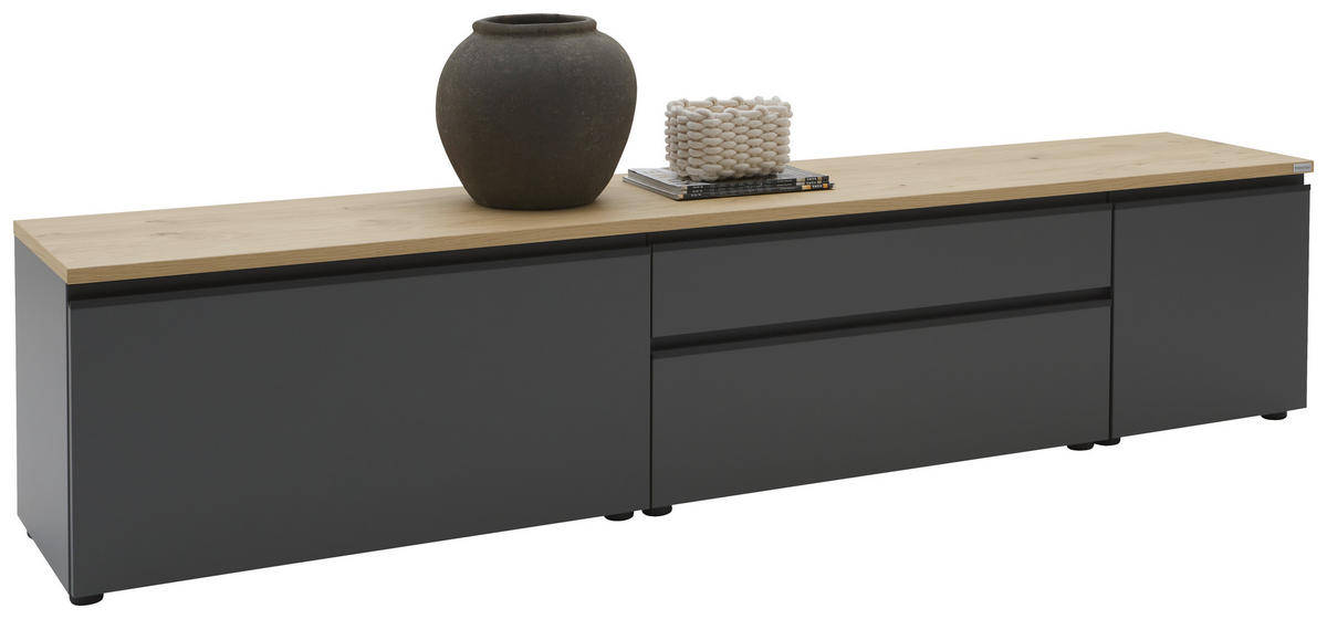 LOWBOARD  in 225/46/41 cm  - Eichefarben/Anthrazit, Design, Holzwerkstoff/Kunststoff (225/46/41cm) - Dieter Knoll