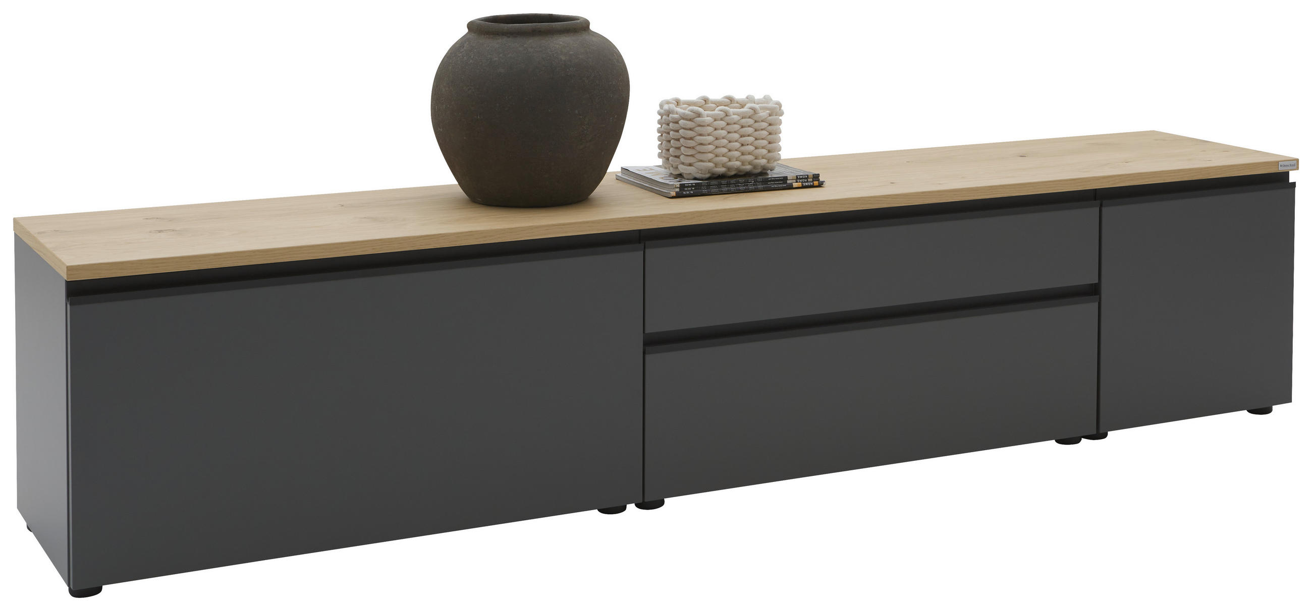 Dieter Knoll Lowboard Grau, Eiche 225x46x41 cm