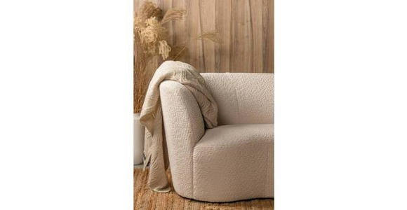 1,5-SITZER in Bouclé Creme  - Creme/Schwarz, Design, Kunststoff/Textil (112/73/80cm) - Ambia Home