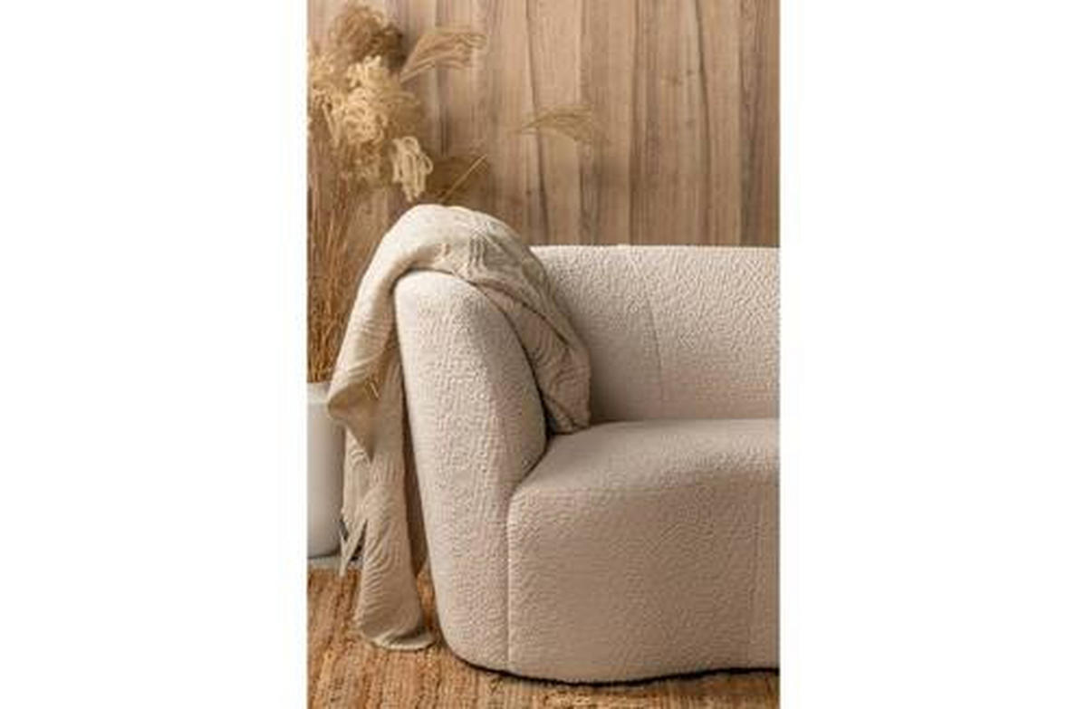 1,5-SITZER Bouclé Creme  - Creme/Schwarz, Design, Kunststoff/Textil (112/73/80cm) - Ambia Home