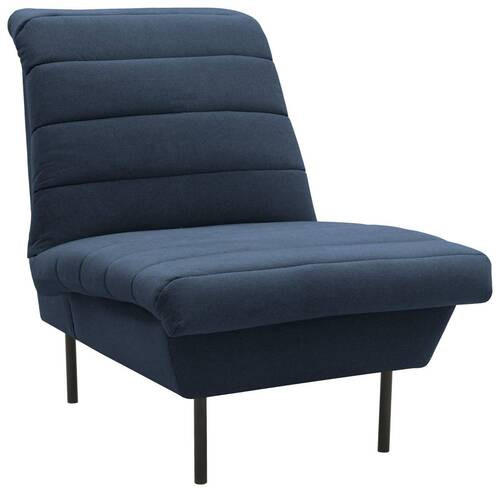 SESSEL Flachgewebe Blau    - Blau/Schwarz, Design, Textil/Metall (72/92/103cm) - LOOKS by W.Joop