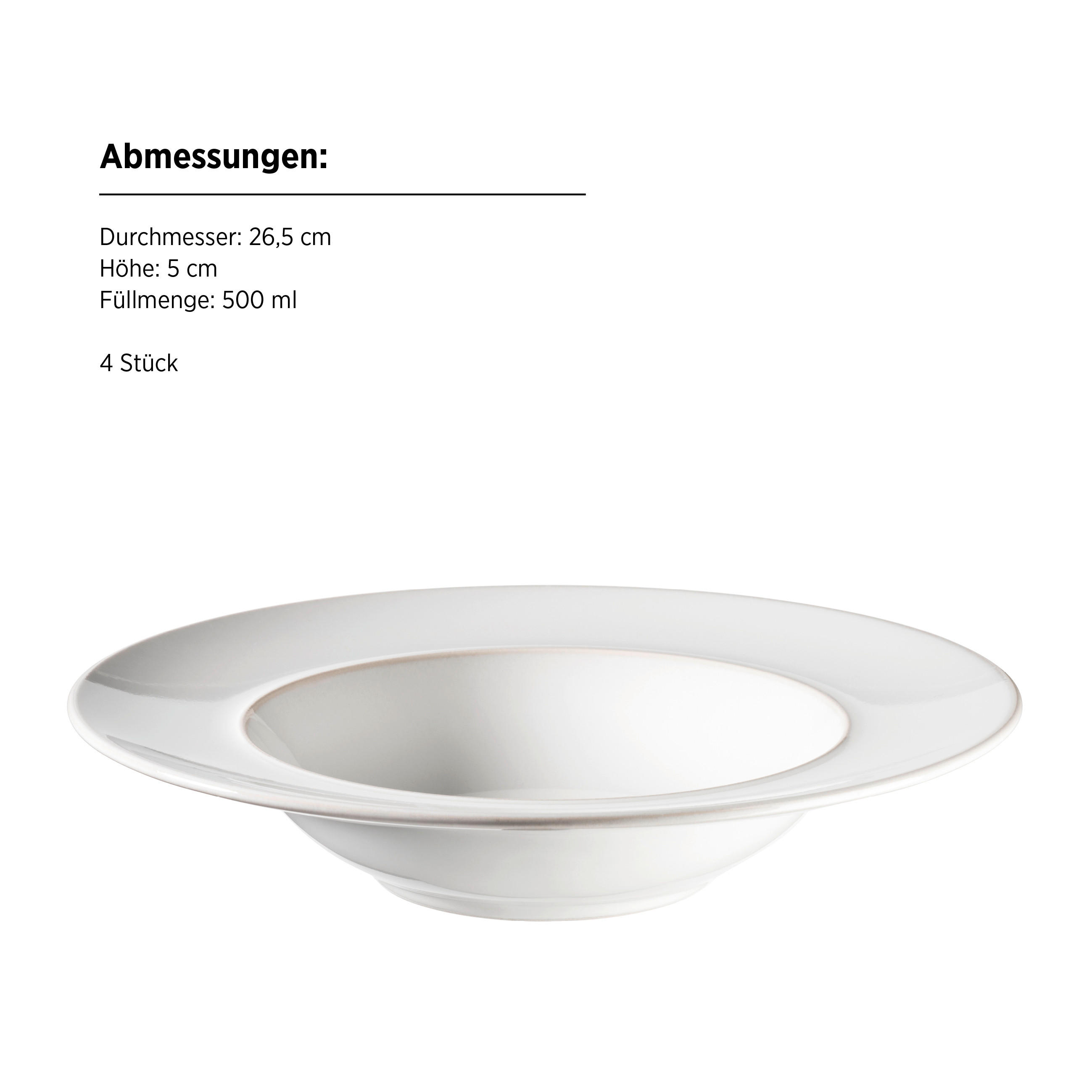 PASTATELLERSET Unico 4-teilig - Weiß, Basics, Keramik