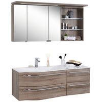 BADEZIMMER  in 140,6 cm  - Eichefarben/Weiß, Design, Glas/Holzwerkstoff (140,6cm) - Novel