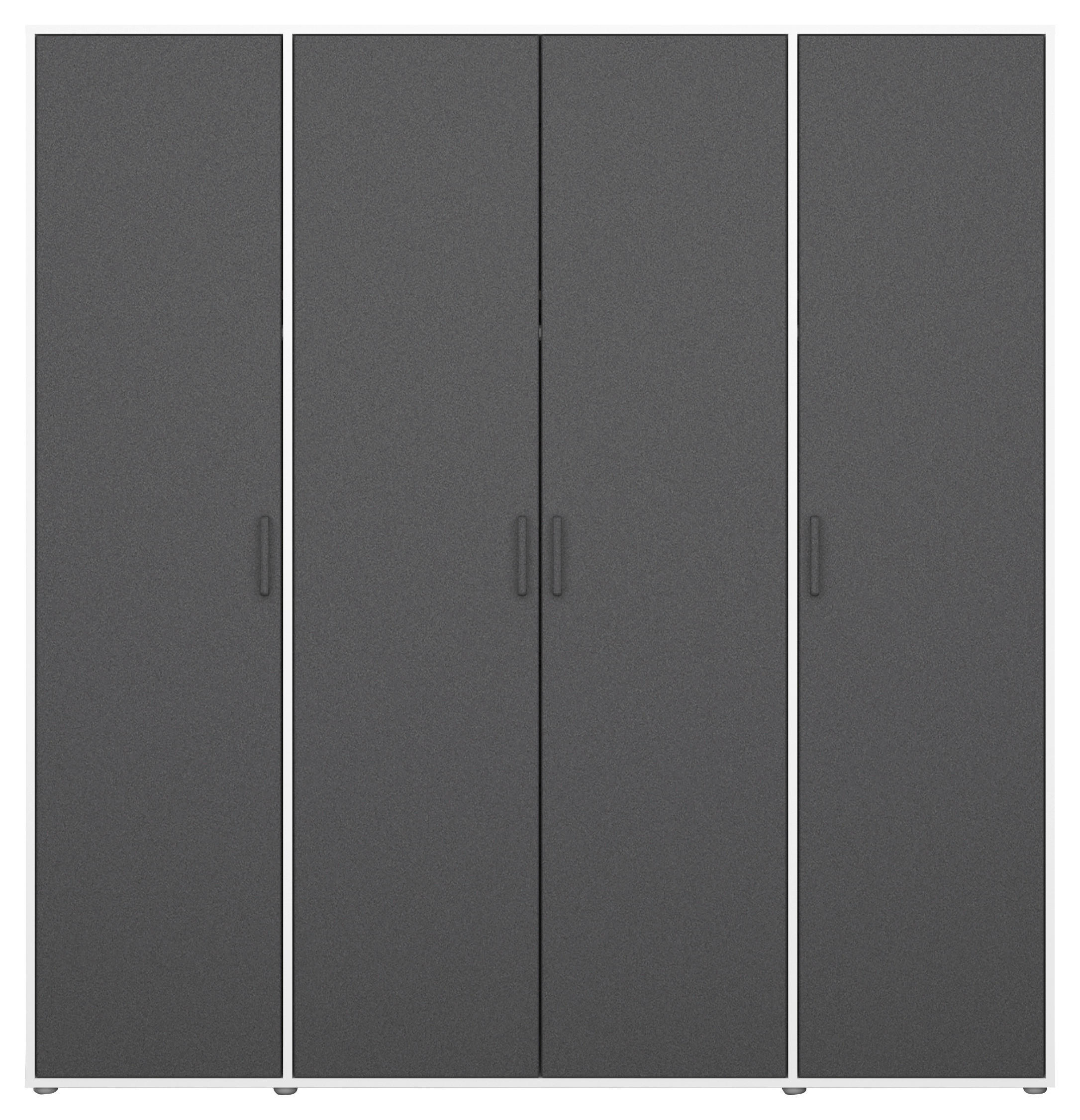 DREHTÜRENSCHRANK  in Grau, Weiß  - Weiß/Grau, MODERN, Holzwerkstoff/Kunststoff (187/194/53cm) - Rauch Möbel