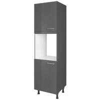 GERÄTEUMBAUSCHRANK 60/216,6/58 cm  in Schieferfarben  - Schieferfarben/Edelstahlfarben, MODERN, Holzwerkstoff/Metall (60/216,6/58cm) - Nobilia