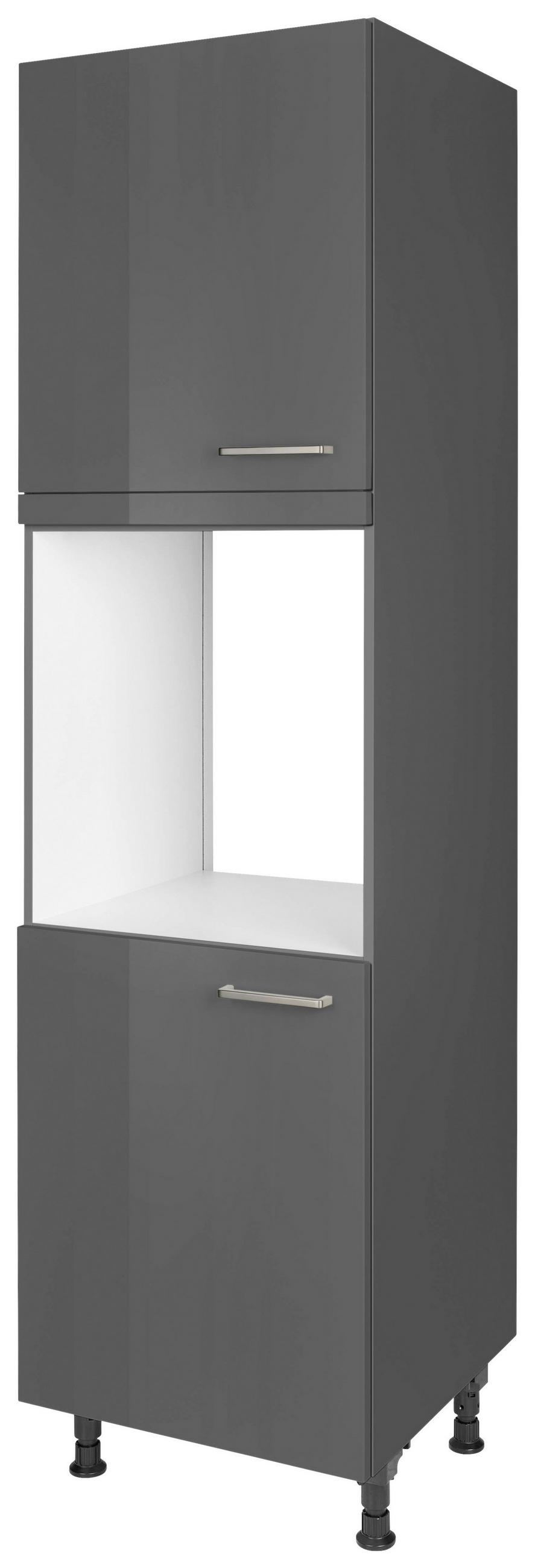 GERÄTEUMBAUSCHRANK 60/216,6/58 cm  in Schieferfarben  - Schieferfarben/Edelstahlfarben, MODERN, Holzwerkstoff/Metall (60/216,6/58cm) - Nobilia