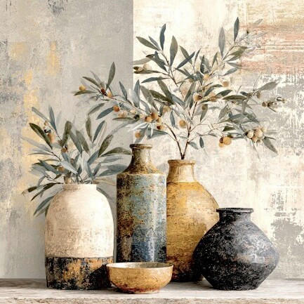 GLASBILD Stillleben, Pflanzen  - Multicolor, Basics, Glas (50/50/1.40cm) - Euroart