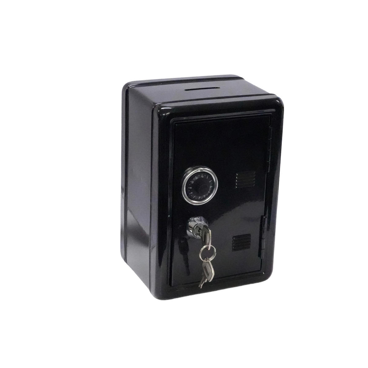 SPARDOSE  - Silberfarben/Schwarz, Trend, Metall (12/18/10,5cm) - Ambia Home