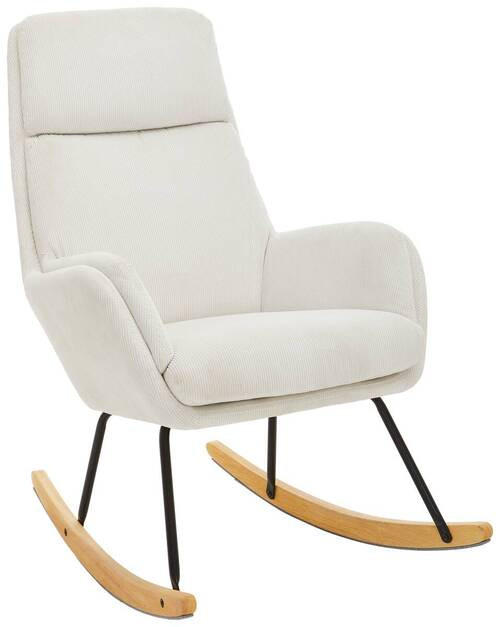 SCHAUKELSESSEL in Cord Naturfarben, Schwarz, Weiß  - Schwarz/Naturfarben, Design, Holz/Textil (70/102/83cm) - Carryhome