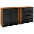 SIDEBOARD Anthrazit, Nussbaumfarben  187/92/45 cm  - Anthrazit/Nussbaumfarben, Design, Holz/Holzwerkstoff (187/92/45cm) - Moderano