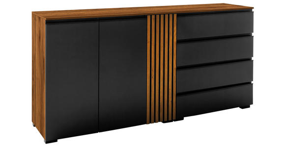 SIDEBOARD Anthrazit, Nussbaumfarben 187/92/45 cm - Anthrazit/Nussbaumfarben, Design, Holz/Holzwerkstoff (187/92/45cm) - Moderano