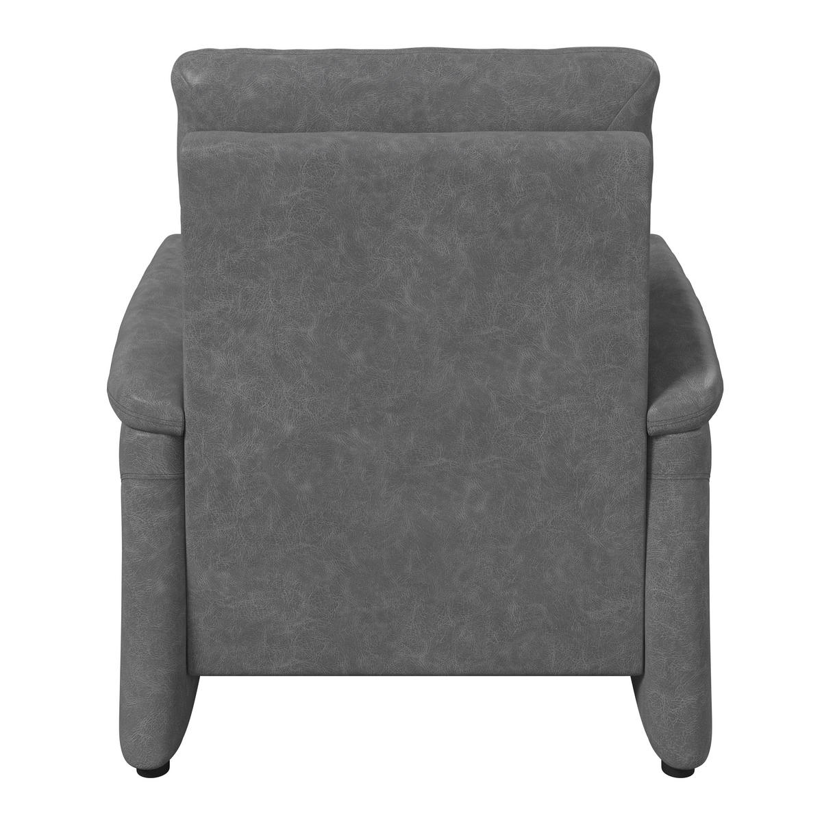 SESSEL in Mikrofaser Grau  - Schwarz/Grau, KONVENTIONELL, Kunststoff/Textil (104/98/91cm) - Elegando