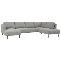 SOFFA i chenille greige  - greige/svart, Klassisk, metall/trä (327/206cm) - Best Price