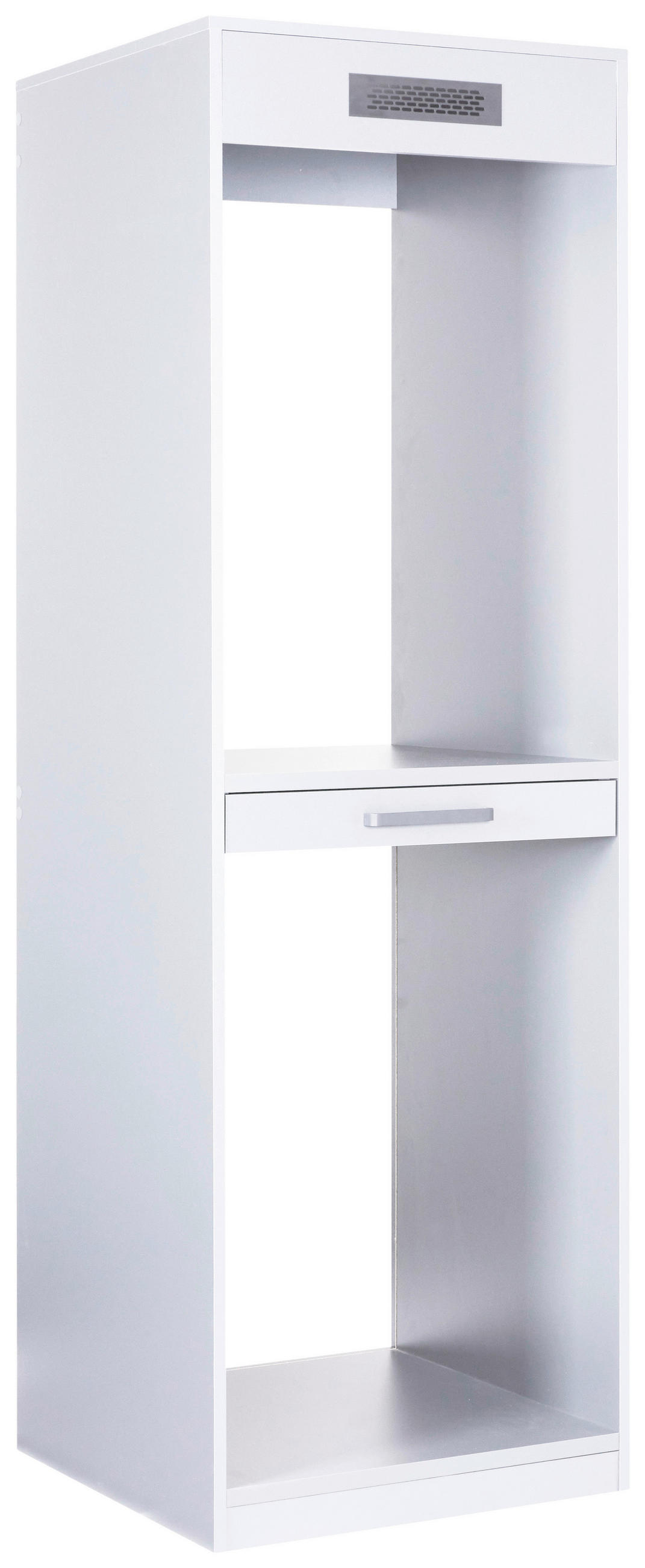 WASCHMASCHINENSCHRANK 67/208/68 cm  in Weiß  - Silberfarben/Weiß, MODERN, Holzwerkstoff/Metall (67/208/68cm) - home24