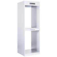 WASCHMASCHINENSCHRANK 67/208/68 cm  in Weiß  - Silberfarben/Weiß, MODERN, Holzwerkstoff/Metall (67/208/68cm) - home24