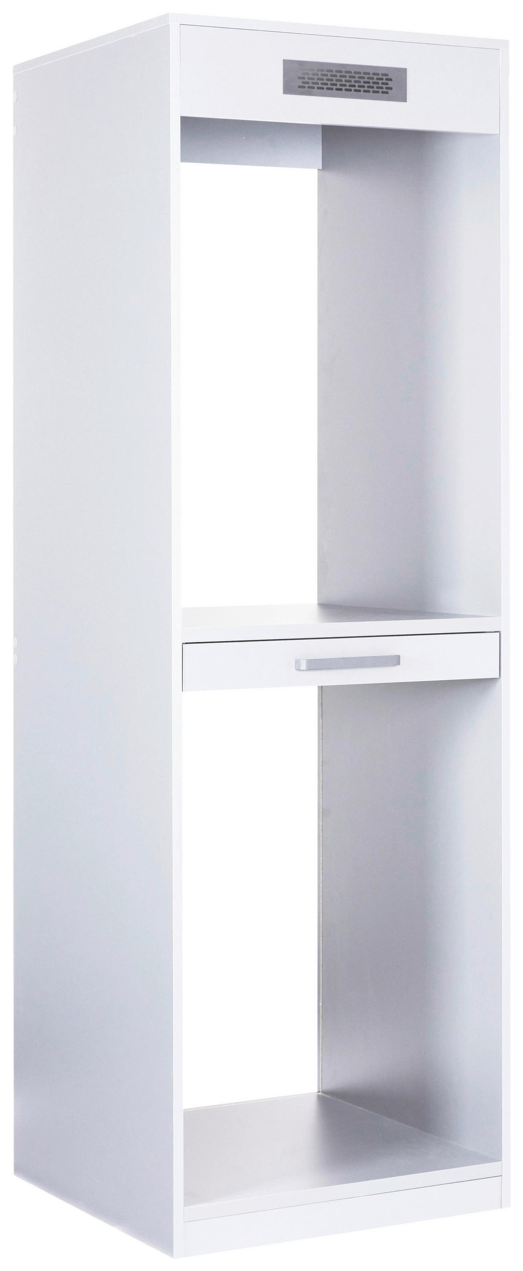 WASCHMASCHINENSCHRANK 67/208/68 cm  in Weiß  - Silberfarben/Weiß, MODERN, Holzwerkstoff/Metall (67/208/68cm) - home24