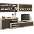 WOHNWAND Braun, Eichefarben - Eichefarben/Alufarben, Design, Glas/Holzwerkstoff (280/82-190/20-45cm) - CARRYHOME