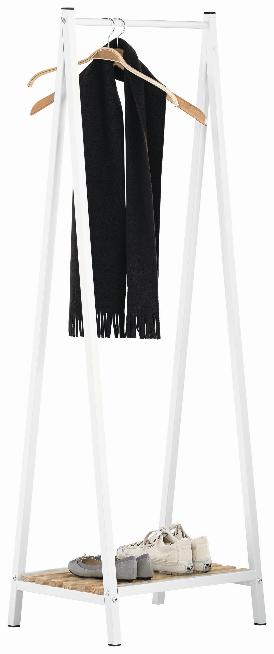 GARDEROBENSTÄNDER in Weiß, Kieferfarben 53/162/42 cm   - Weiß/Kieferfarben, Design, Holz/Metall (53/162/42cm)