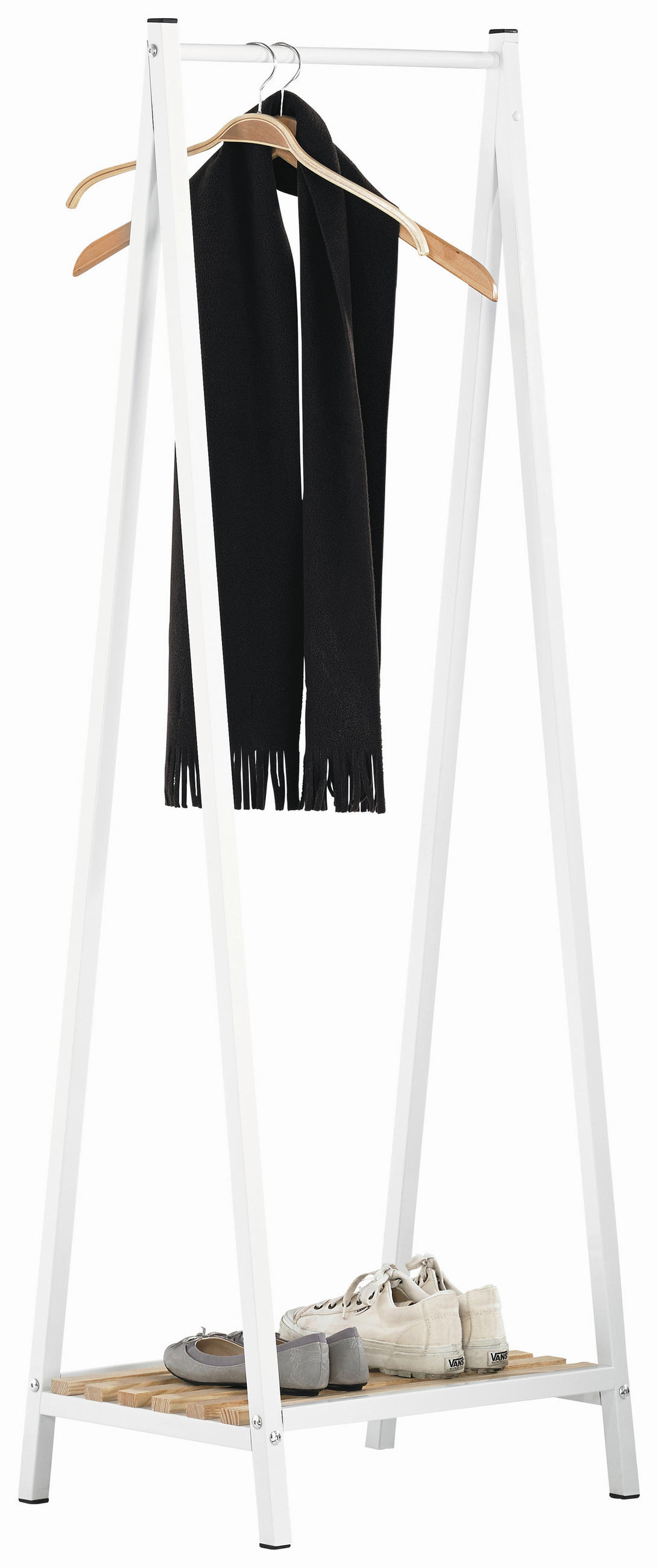 GARDEROBENSTÄNDER in Weiß, Kieferfarben 53/162/42 cm   - Weiß/Kieferfarben, Design, Holz/Metall (53/162/42cm)