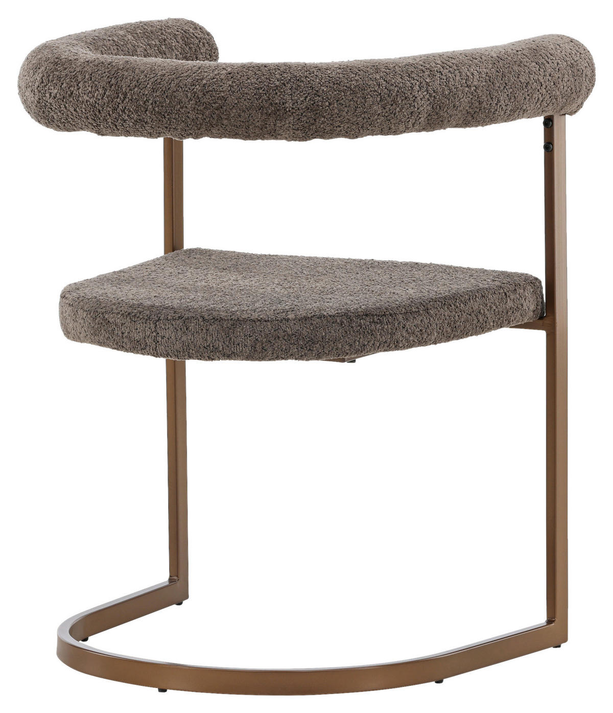STUHL-SET 2 Stück  in Stahl Bouclé Metall, Textil  - Braun/Grau, Design, Textil/Metall (65/75/54cm) - Livetastic