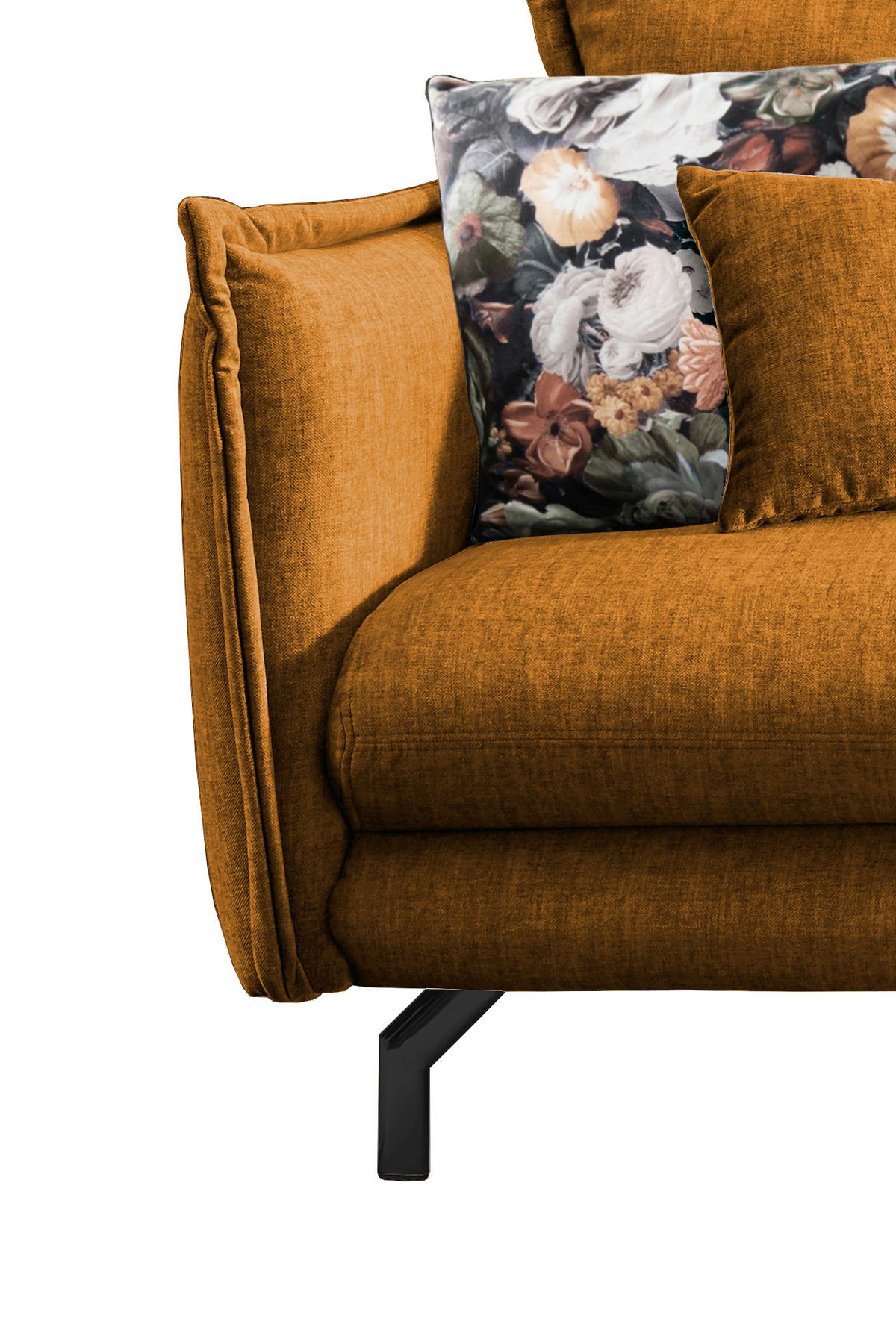 ECKSOFA in Velours Gelb  255/180 cm  - Gelb/Multicolor, MODERN, Textil/Metall (255/180cm) - Livetastic