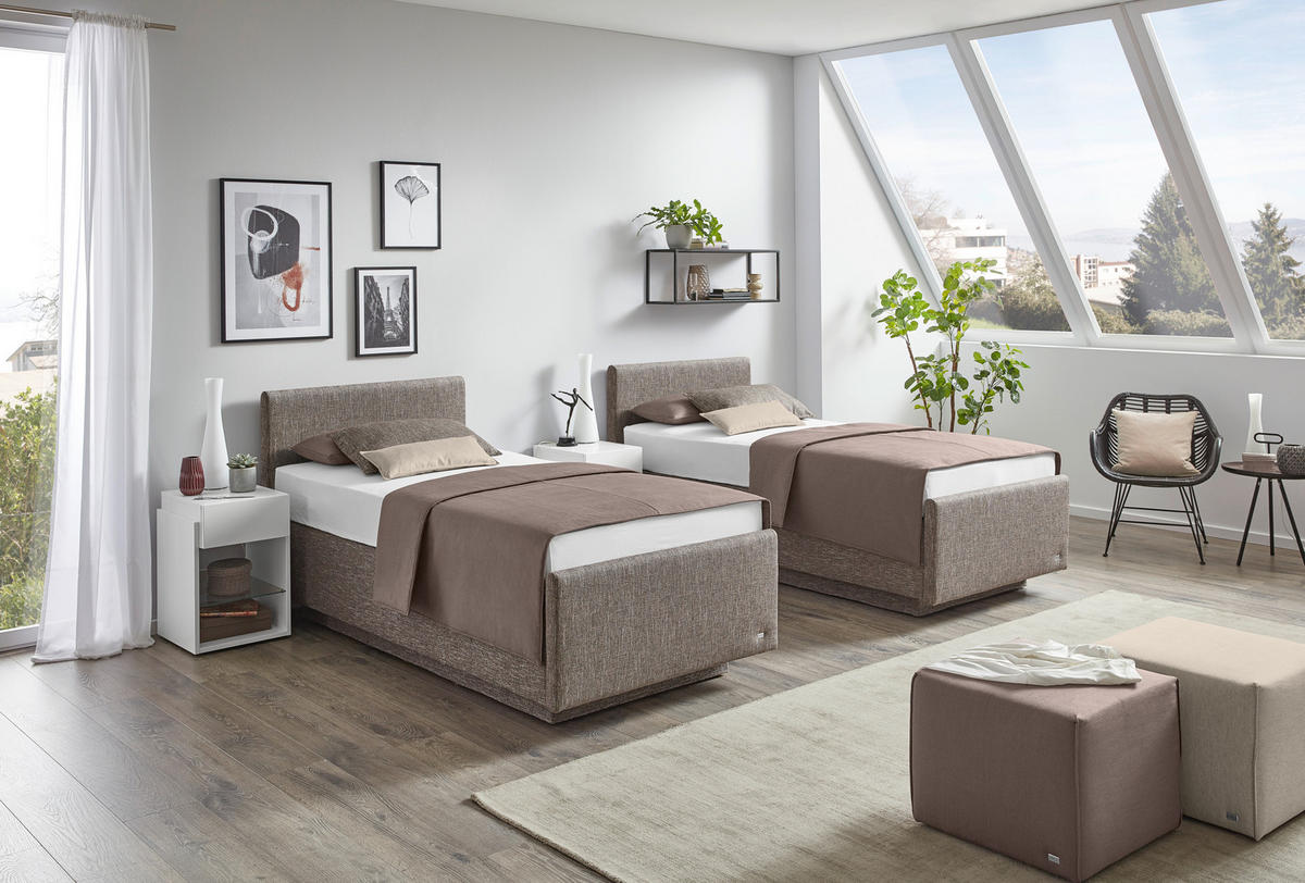POLSTERBETT 200/200 cm  in Grau  - Weiss/Grau, Basics, Holz/Textil (200/200cm) - RUF Betten