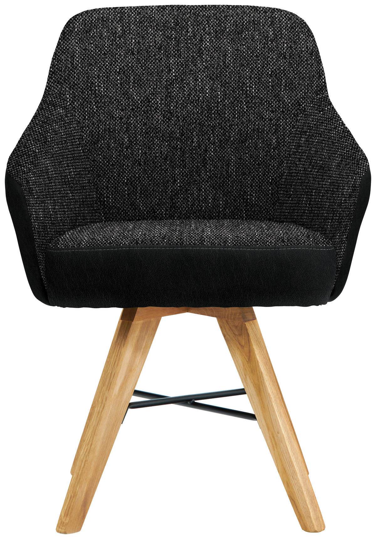 ARMLEHNSTUHL in Holz, Metall, Textil Schwarz, Eichefarben  - Eichefarben/Schwarz, KONVENTIONELL, Holz/Textil (64/86/60cm) - Voleo