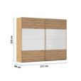 SCHWEBETÜRENSCHRANK 271/223/68 cm 2-türig Weiß, Eiche Artisan  - Eichefarben/Weiß, Design, Glas/Holzwerkstoff (271/223/68cm) - Xora