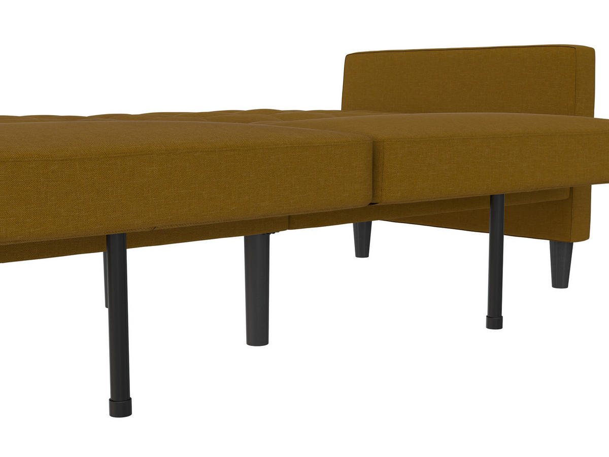 SCHLAFSOFA Webstoff, Leinenoptik Currygelb  - Currygelb/Schwarz, Basics, Kunststoff/Textil (207/86/86cm) - Livetastic
