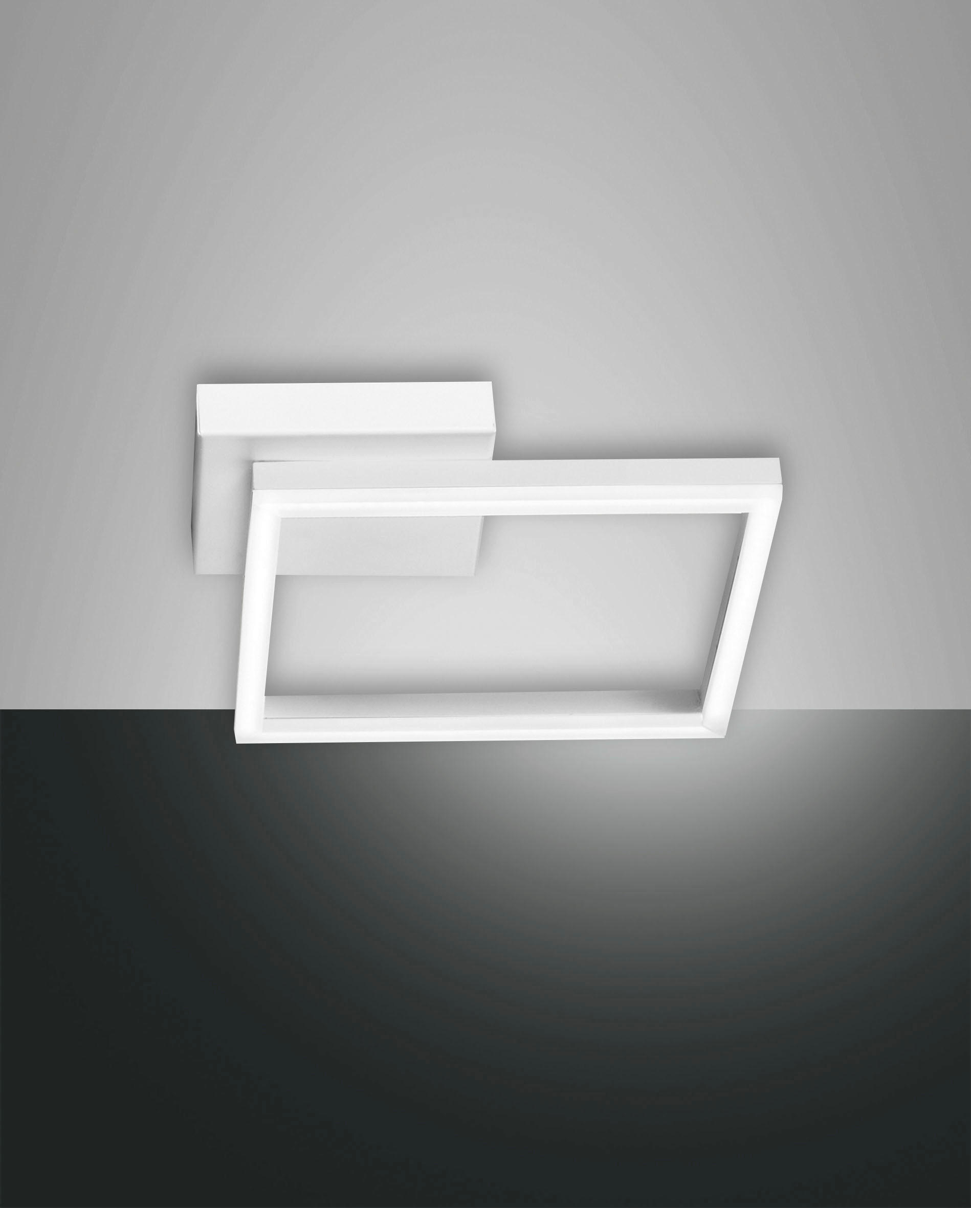 LED-DECKENLEUCHTE Bard 30/30/5,5 cm   - Weiß, Design, Kunststoff/Metall (30/30/5,5cm) - Fabas Luce